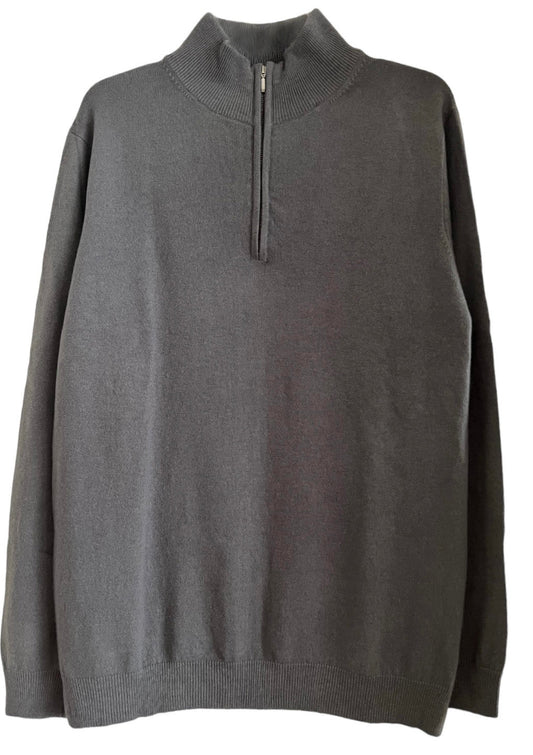 Men´s cashmere half zip front sweater grey