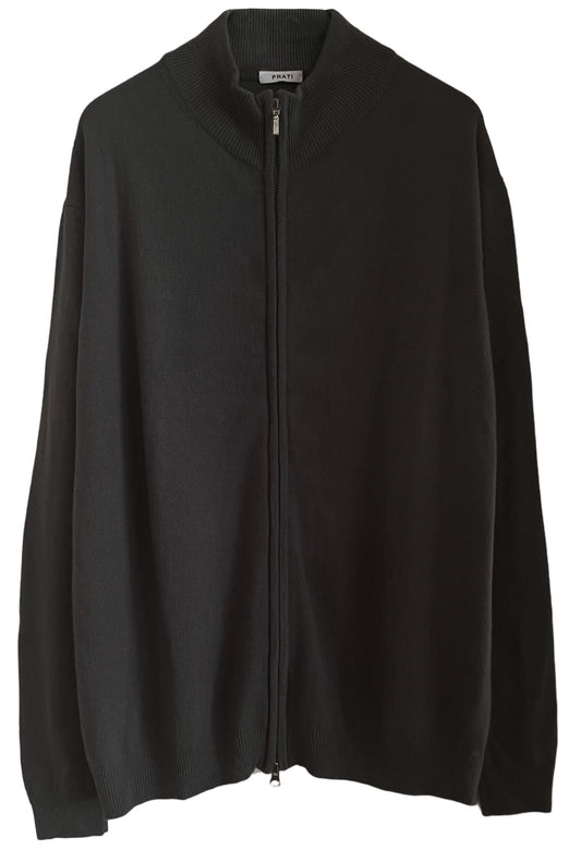 Men´s cashmere zip front sweater black