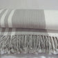 100% Cashmere blanket striped with fringe 70x 200 cm