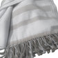 100% Cashmere blanket striped with fringe 70x 200 cm