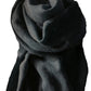 Herringbone scarf with short fringe jeans blue