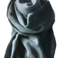 Herringbone scarf with short fringe jeans blue