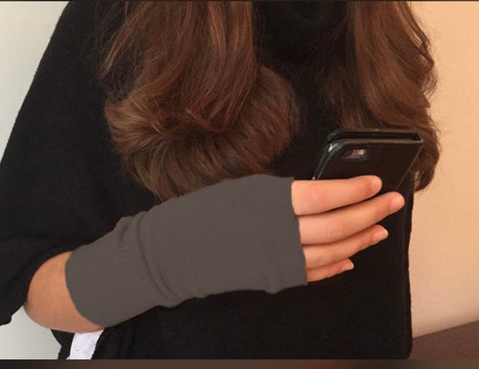 Cashmere hand warmer gloves grey