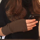 Cashmere hand warmer gloves camel