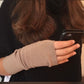 Cashmere hand warmer gloves camel