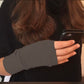 Cashmere hand warmer gloves camel