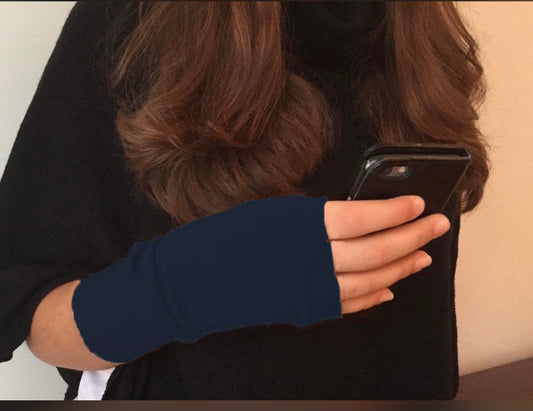 Cashmere hand warmer gloves navy