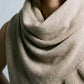 Cashmere scarf/shawl with ruffled edge navy