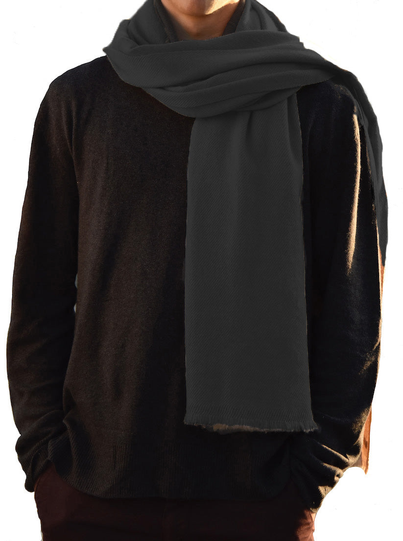 The Havana scarf 2 ply charcoal grey