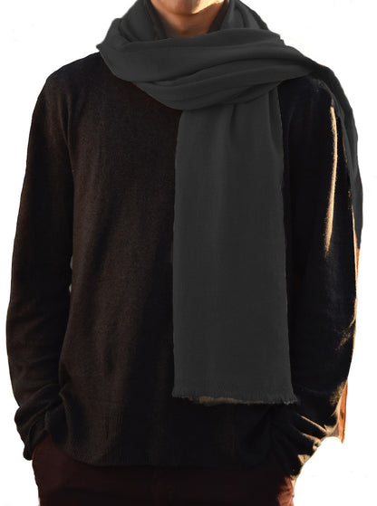 The Havana scarf 2 ply charcoal grey