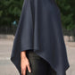 Cashmere classic poncho dark grey