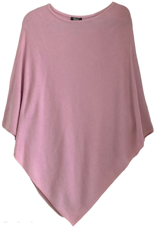 Cashmere classic poncho light pink