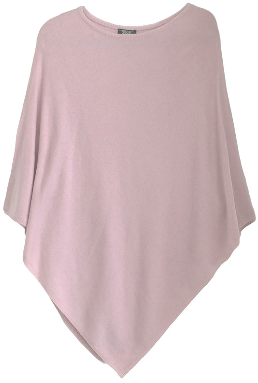 Cashmere classic poncho pale pink