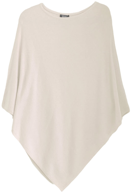 Cashmere classic poncho silk vanilla white