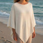 Cashmere classic poncho silk vanilla white