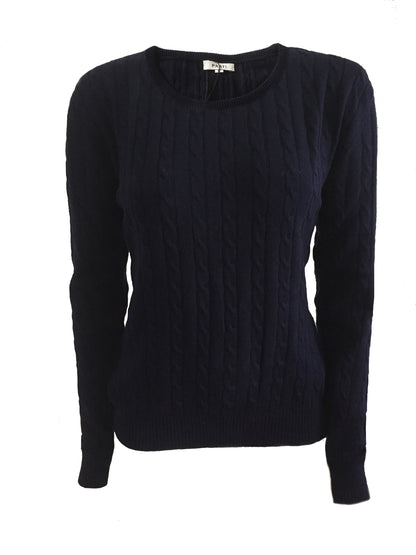 Cashmere cable sweater navy