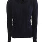 Cashmere cable sweater navy