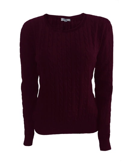 Cashmere cable sweater bordeaux