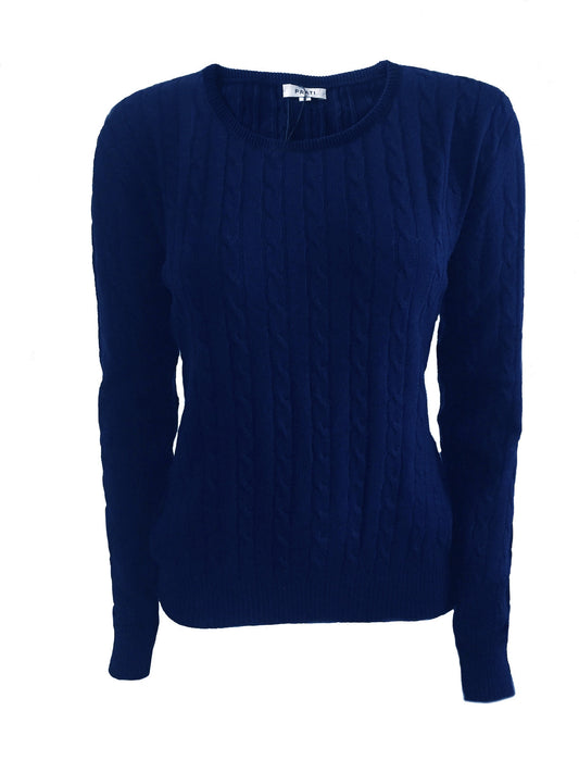 Cashmere cable sweater navy