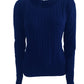 Cashmere cable sweater navy