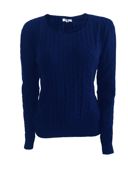 Cashmere cable sweater jeans blue