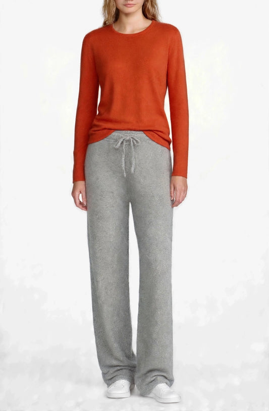 Cashmere Silk crew neck sweater burnt orange