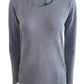 Cashmere Silk crew neck sweater t shirt caribean blue