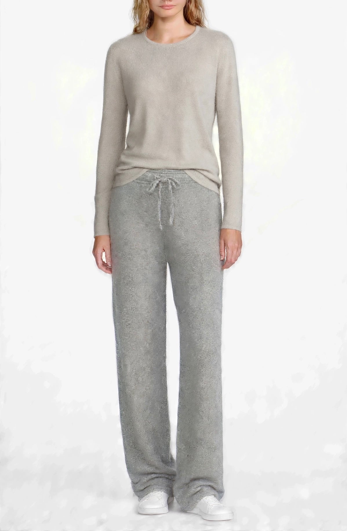 Cashmere Silk crew neck sweater sand