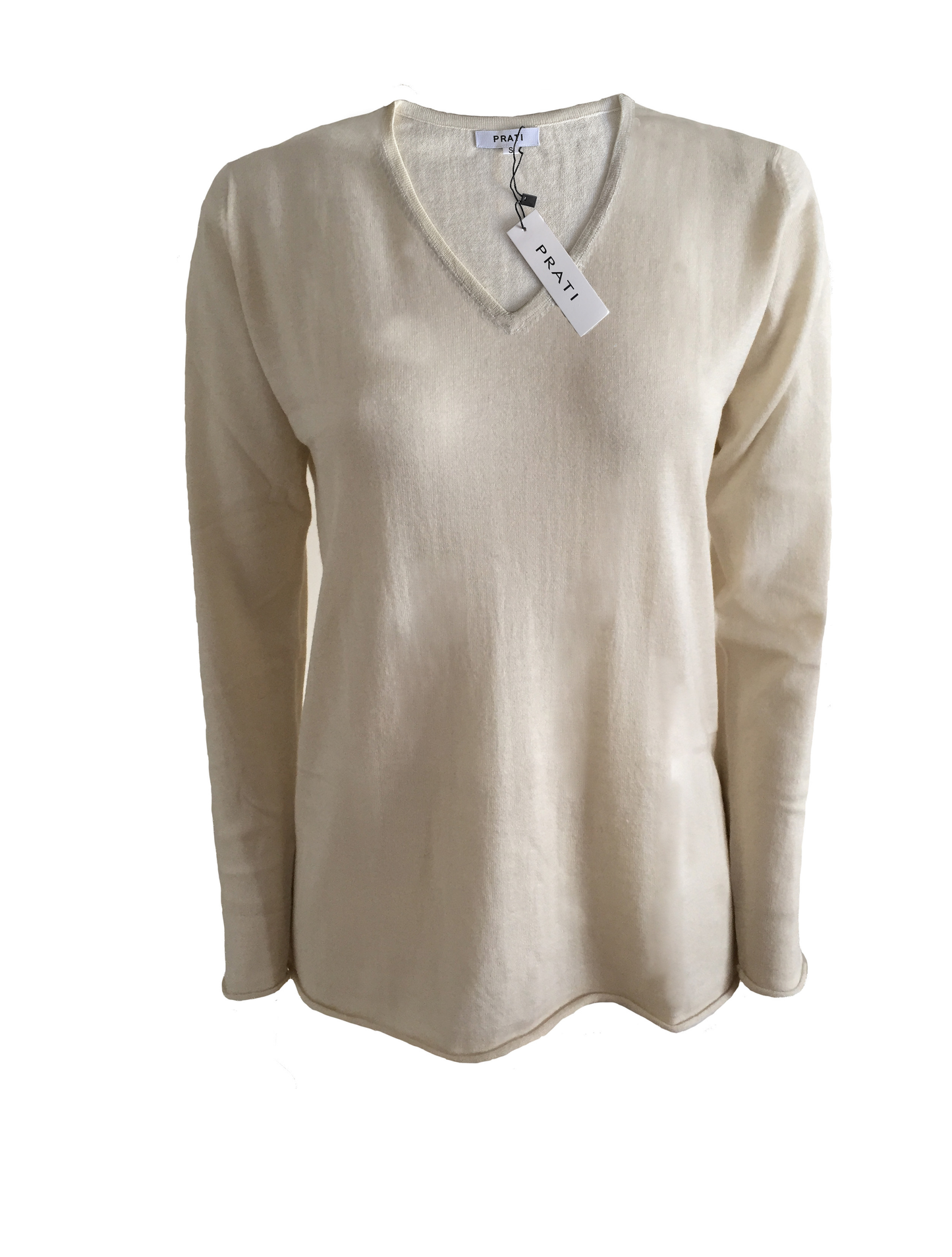 Cashmere silk V neck sweater t shirt silk white