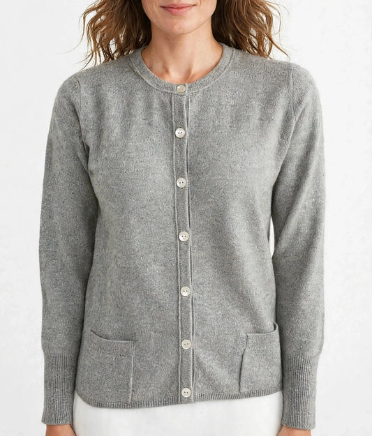 Cashmere cardigan melange grey