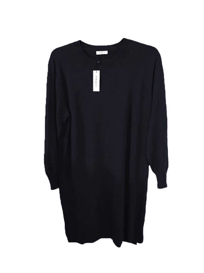 Cashmere crew neck dress black