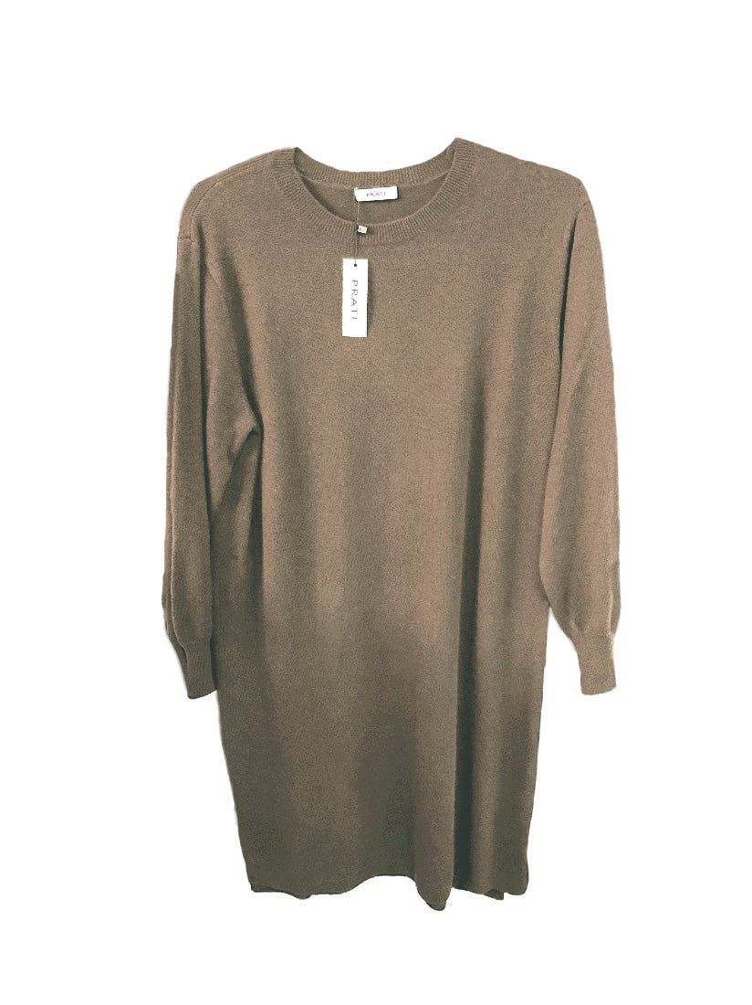 Cashmere crew neck dress black