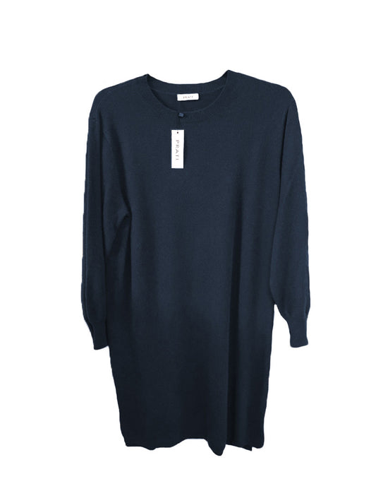 Cashmere crew neck dress navy