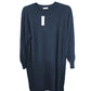 Cashmere crew neck dress navy
