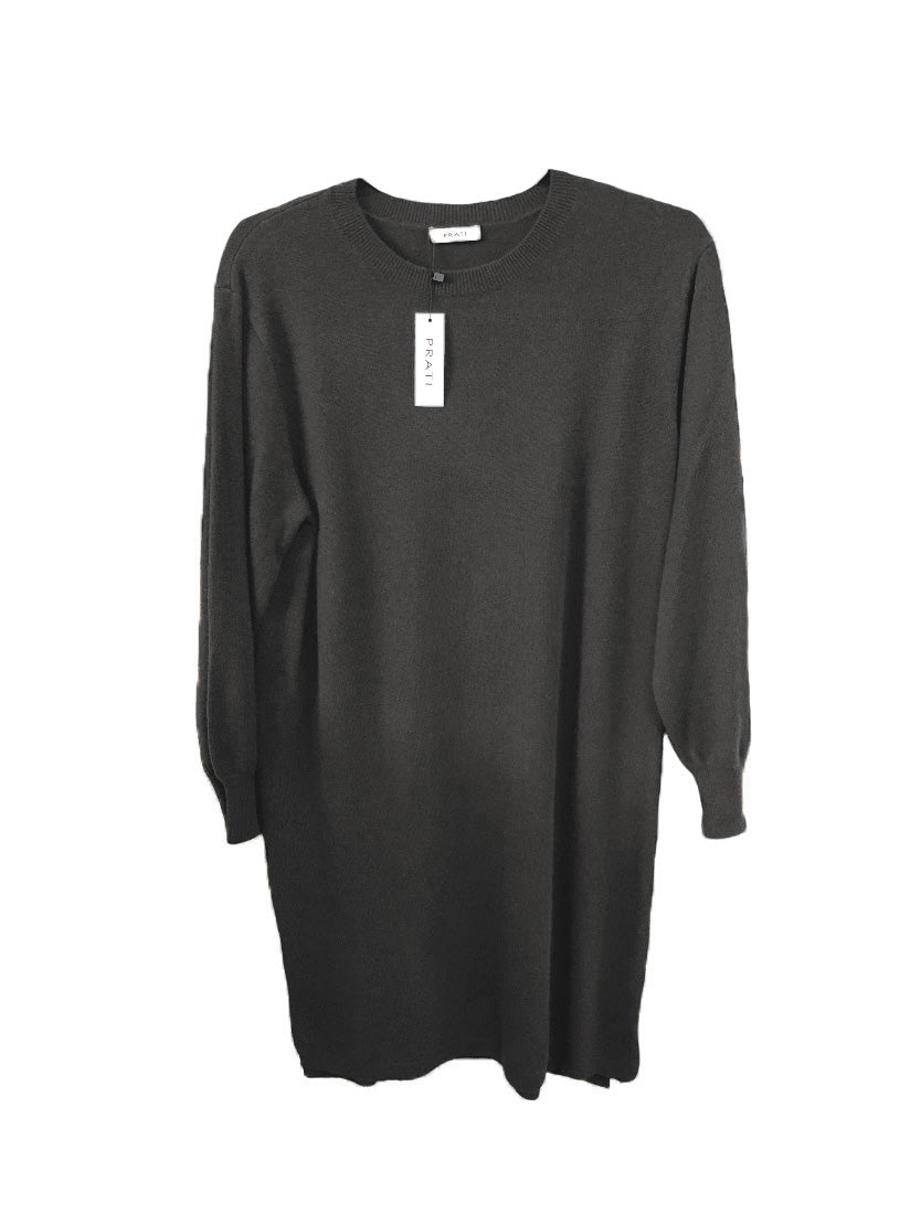 Cashmere crew neck dress dark grey