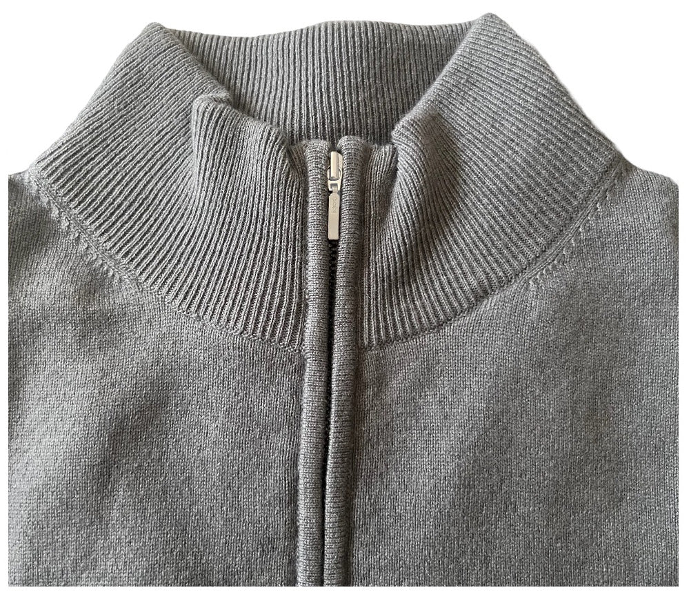 Men´s cashmere half zip front sweater navy