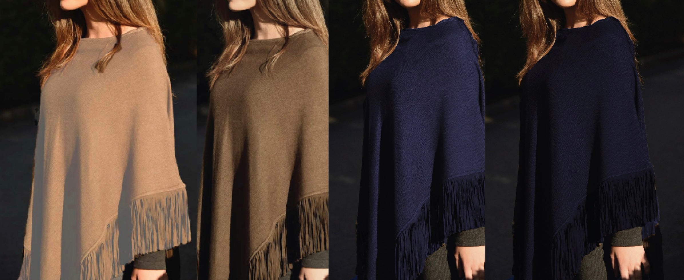 Load video: PRATI Cashmere Poncho with fringes