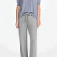 Blue-grey top with grey melange pants same model pose