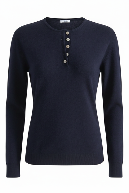 Cashmere Henley Navy - Ghost Mannequin