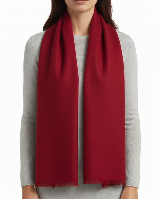 Havana scarf 1 ply deep red