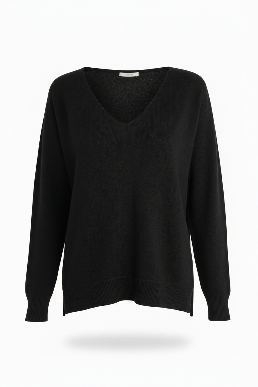 PC01 Black V-Neck - Ghost Mannequin