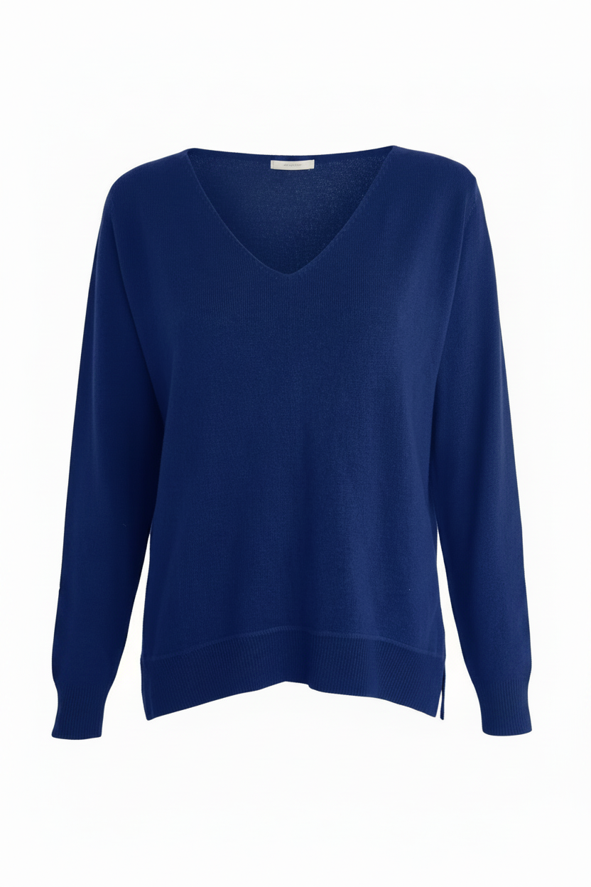 PC01 Jeans Blue V-Neck - Ghost Mannequin