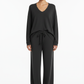 Cashmere V neck classic dark grey