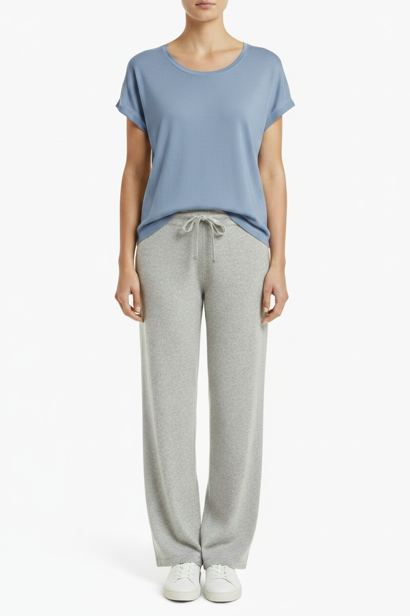 PC112 exact blue shade with grey melange pants