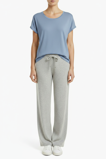 PC112 exact blue shade with grey melange pants