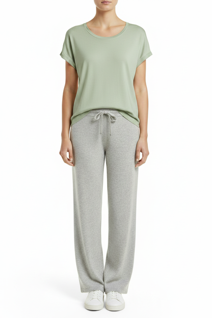 PC112 exact eucalyptus green with grey melange pants