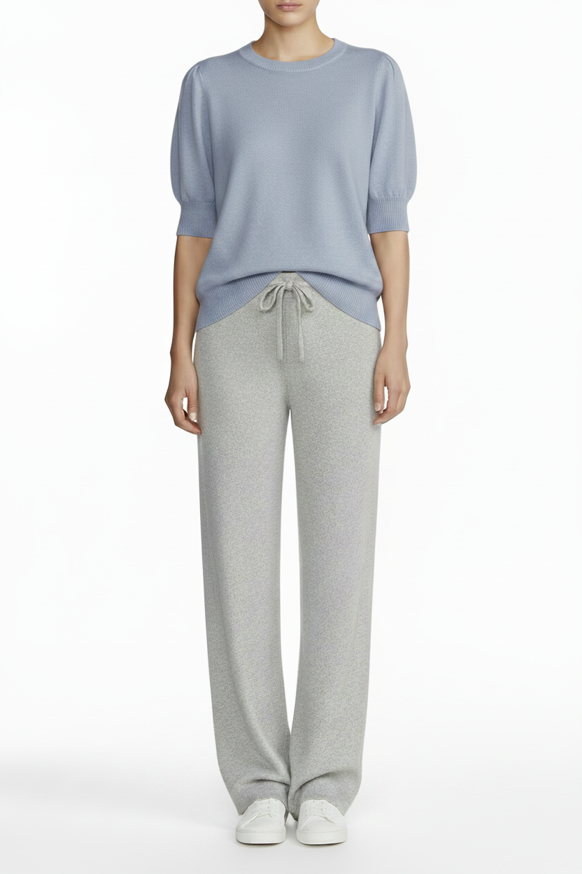 PC124 blue-grey same pose with grey melange pants