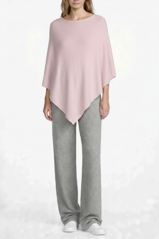 PC40 Pale Pink Poncho with PC72C Melange Grey Lounge Pants