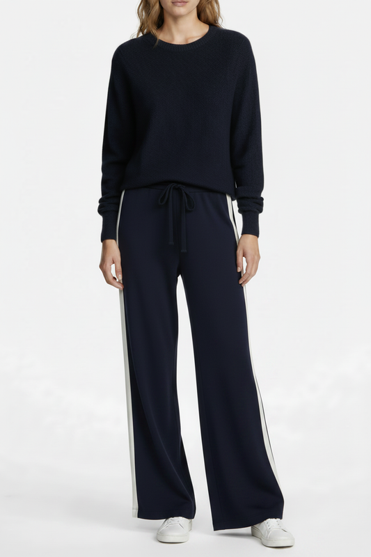 PC90 Navy Contrast Pant - Extra Wide Leg with Long Cuff Break