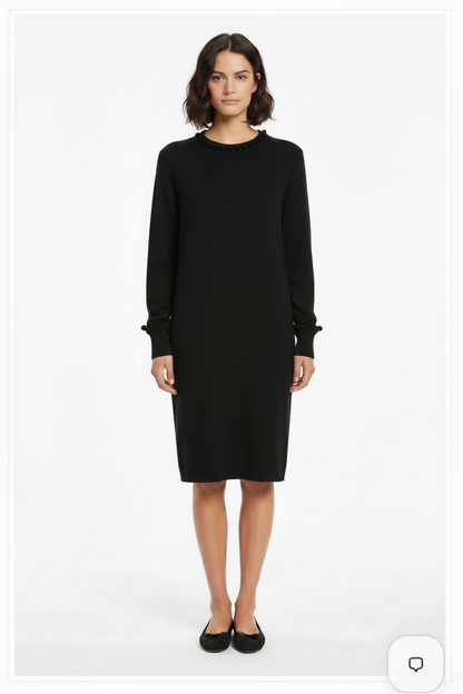 Pom Pom Dress - Black